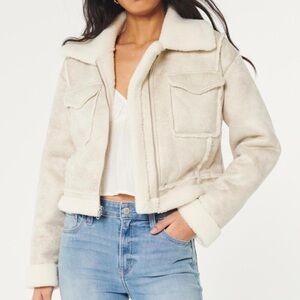 Hollister Jacket Cream Medium Shearling